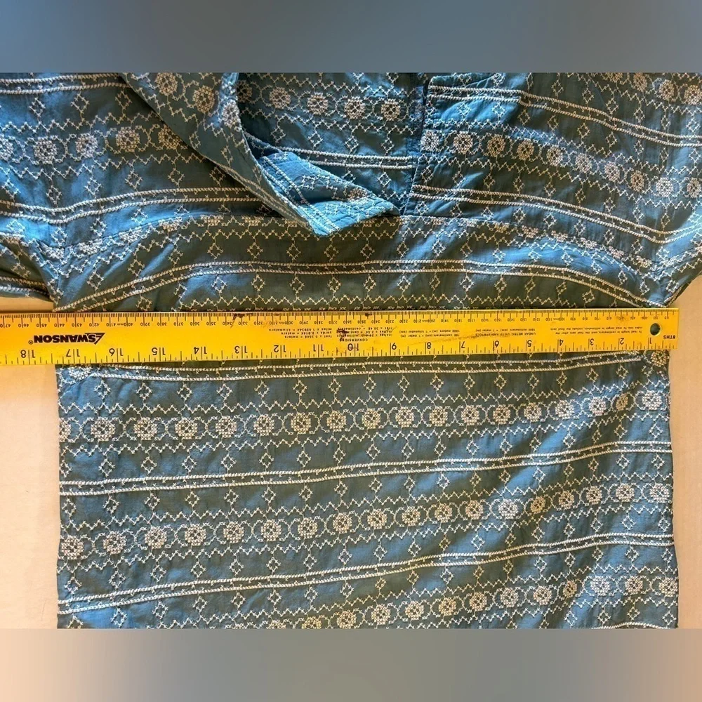 Madewell blue & ivory embroidered fully lined shift dress in size XS. K10 - Picture 11 of 15